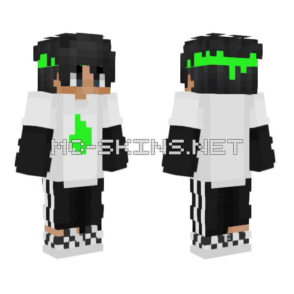 Leaf Sapnap Minecraft skin, front and back