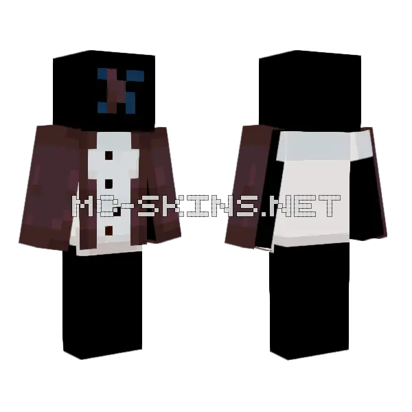 Leather Jacket Button Down Minecraft skin, front and back