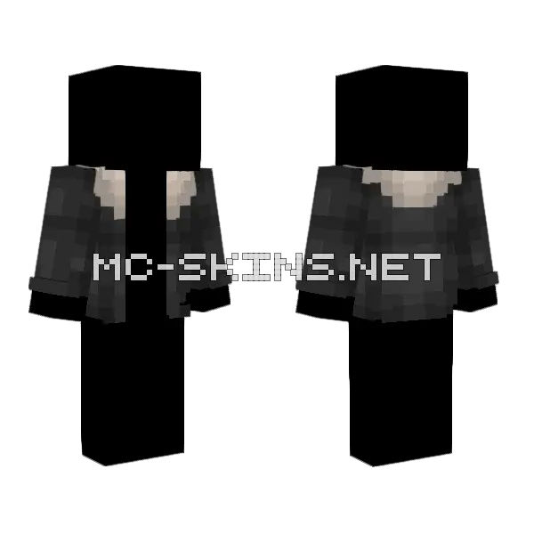 Leather Jacket Fur Collar Minecraft skin, front and back