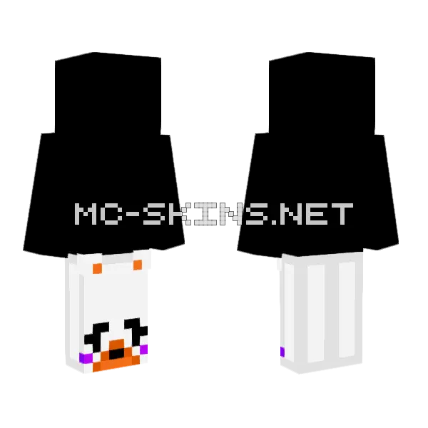 Legbit Penguin Minecraft skin, front and back