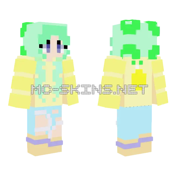 Lemon Lime Ce Minecraft skin, front and back