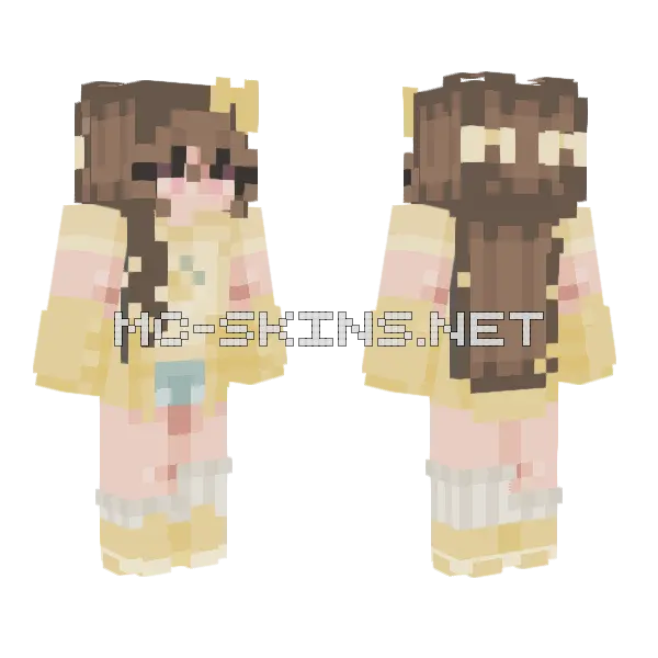 Lemon Meringue Pie Minecraft skin, front and back
