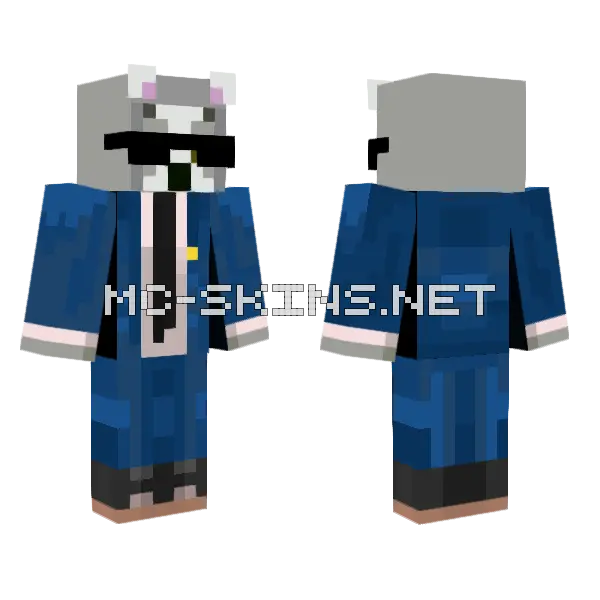 Lemur Blue Minecraft skin, front and back
