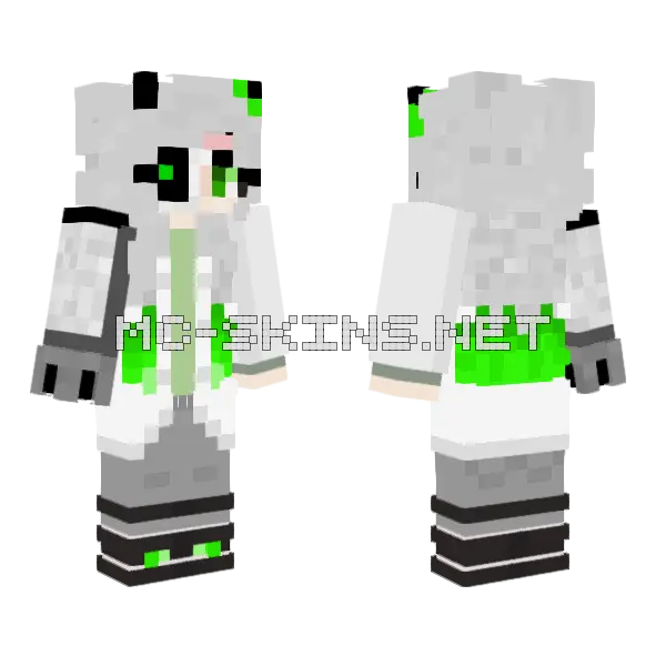 Lennlin Cyborg Labcoat Minecraft skin, front and back