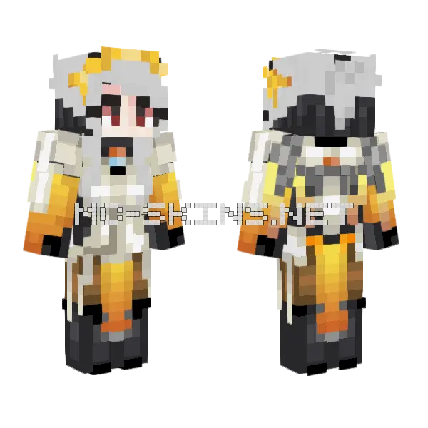 Lennlin Mercy Minecraft skin, front and back
