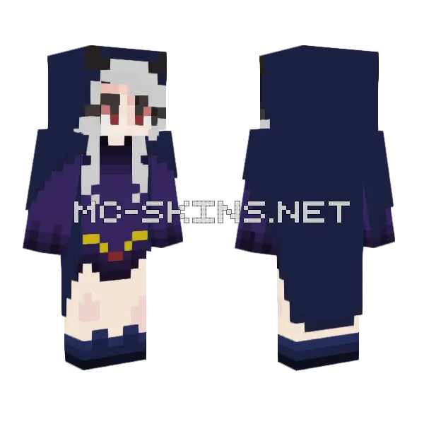 Lennlin Raven Minecraft skin, front and back
