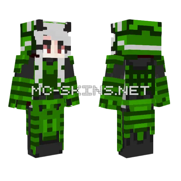 Lennlin Unmasked Minecraft skin, front and back