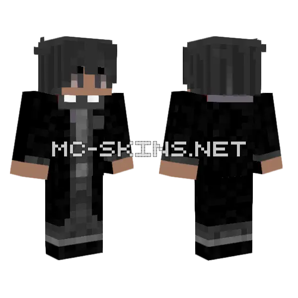 Leonardnoble Black Outfit Minecraft skin, front and back