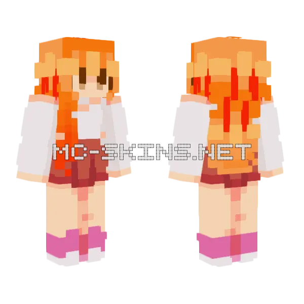 Lesbean Pride Month Minecraft skin, front and back
