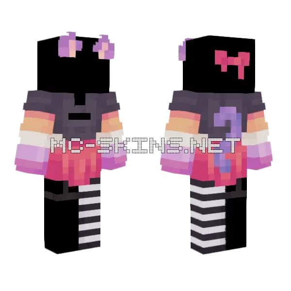 Lesbian Cat Pride Month Base Minecraft skin, front and back