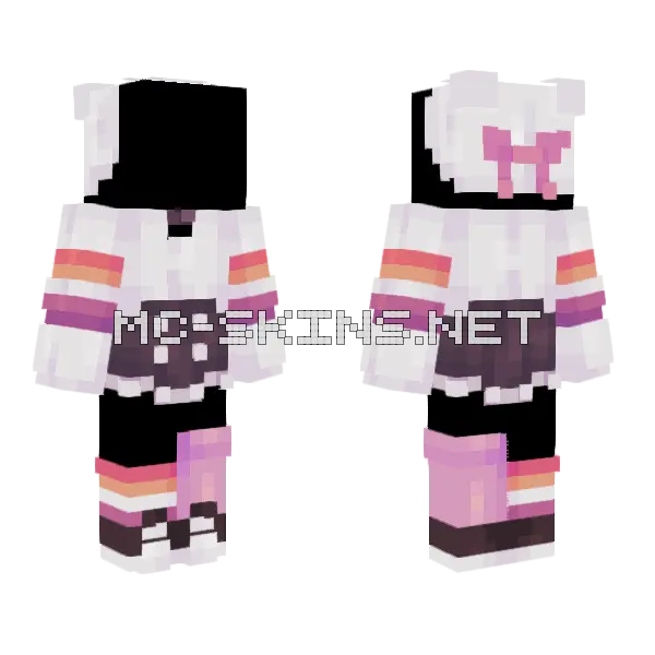 Lesbian Pride Outfit Minecraft skin, front and back