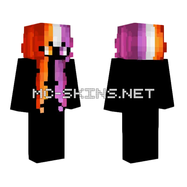 Lesbian Pride Skin Minecraft skin, front and back
