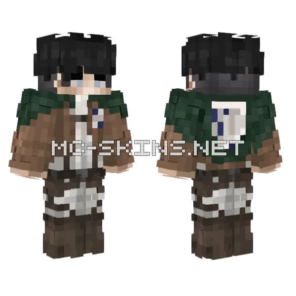 Levi Ackerman Minecraft skin, front and back