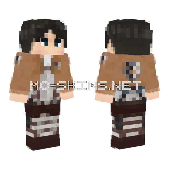 Levi Ackerman Attack On Titan Minecraft skin, front and back