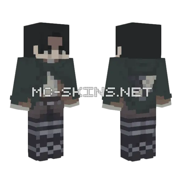 Levi Ackerman Attack On Titan Minecraft skin, front and back