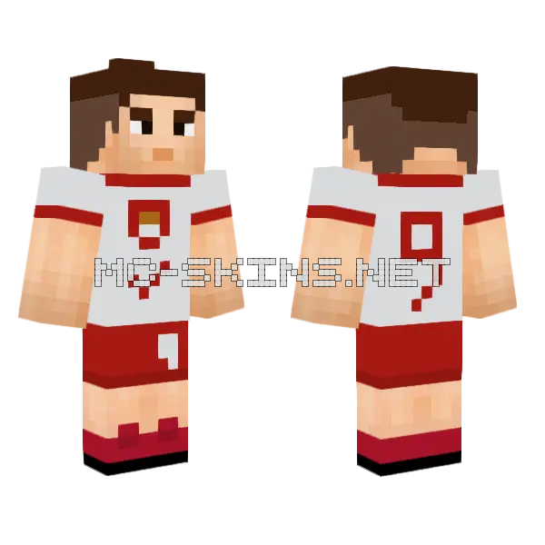 Lewandowski Poland Footballer Minecraft skin, front and back