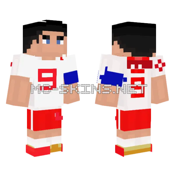 Lewy Lewandowski Minecraft skin, front and back