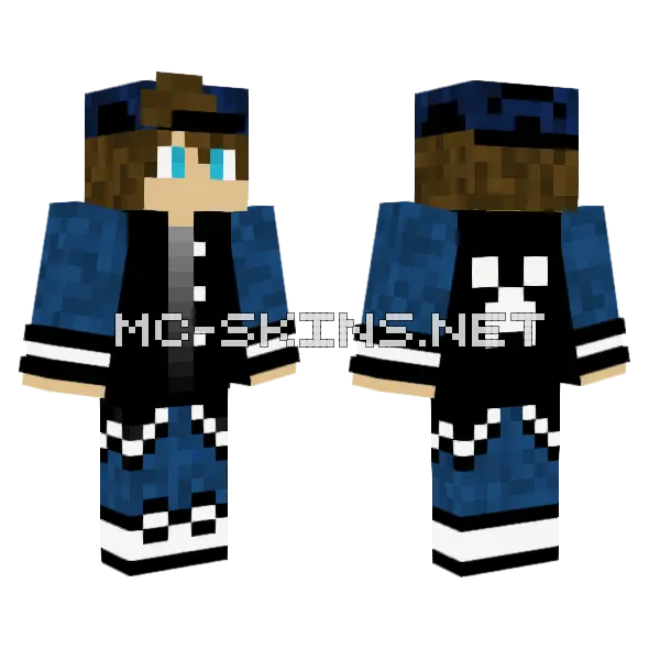 Lgs Slays Blue Jacket Minecraft skin, front and back