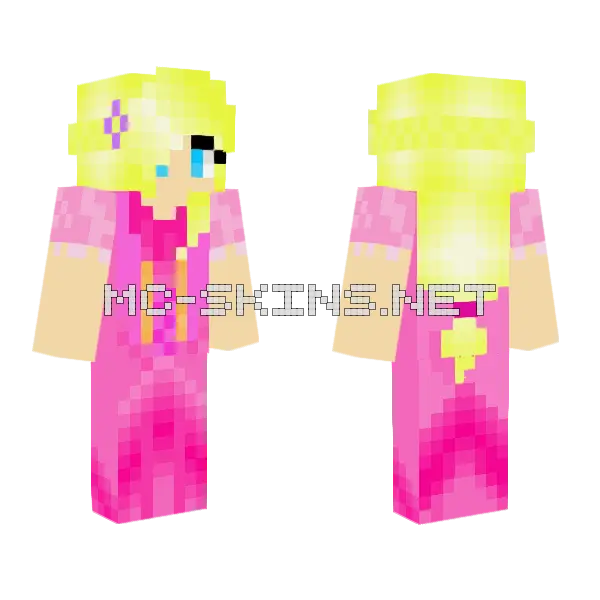 Lianna Pink Princess Minecraft skin, front and back