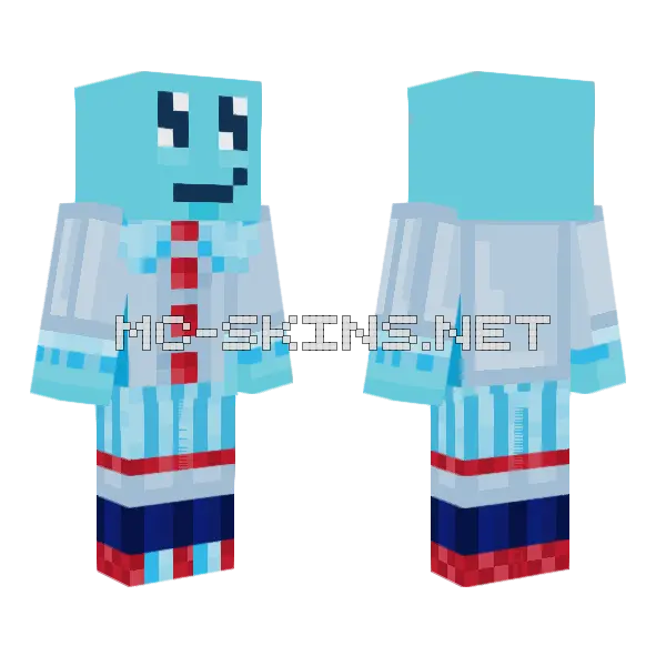 Light Blue Cloud Character, front and back