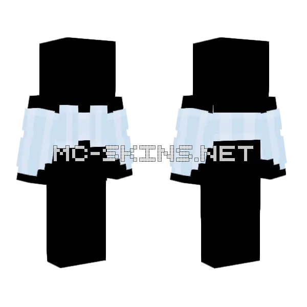 Light Blue Croptop Body Base Minecraft skin, front and back