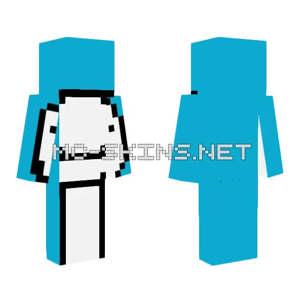 Light Blue Dream Minecraft skin, front and back