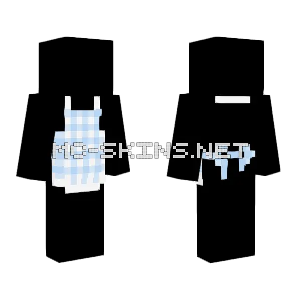 Light Blue Gingham Apron Minecraft skin, front and back