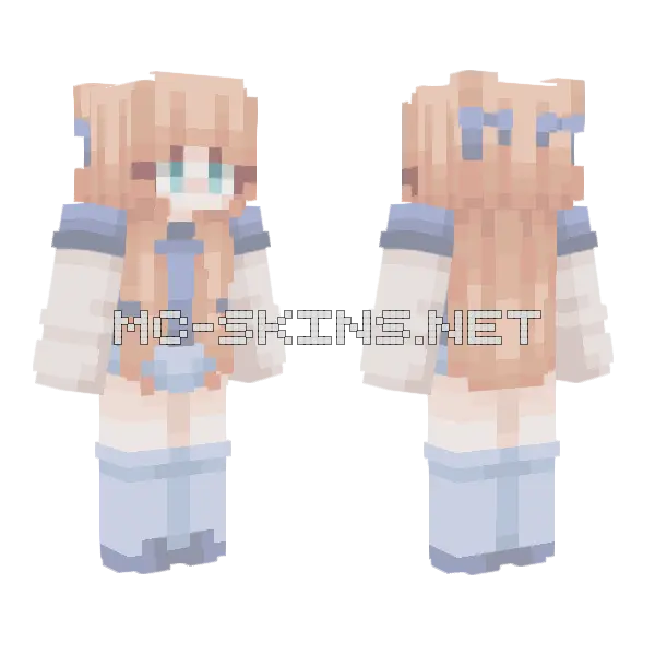 Light Blue Girl Minecraft skin, front and back