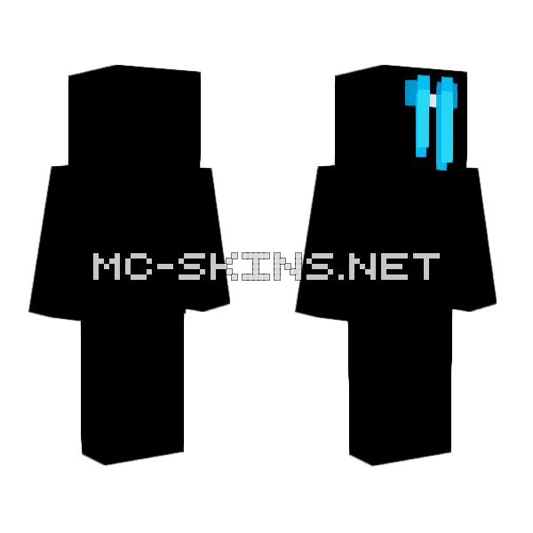 Light Blue Hair Bow Minecraft skin, front and back