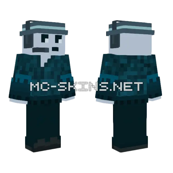 Light Blue Hooded Figure, front and back