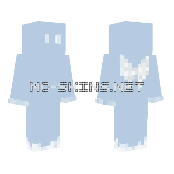 Light Blue Hooded Figure, front and back