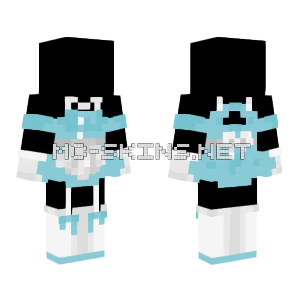 Light Blue Maid Outfit, front and back