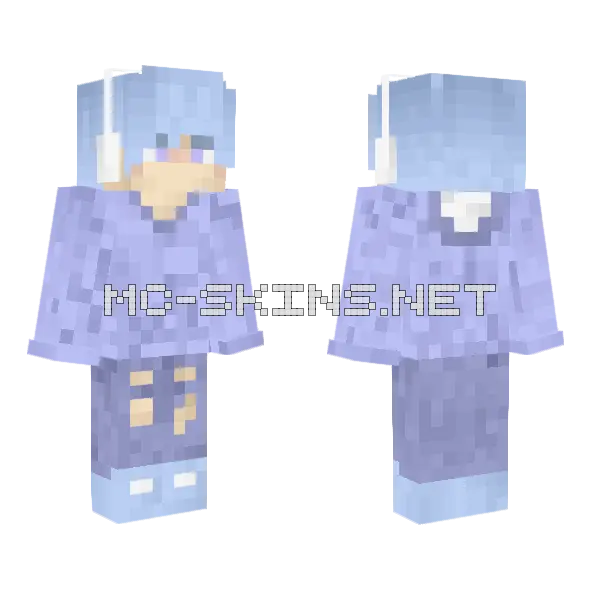 Light Blue Outfit Minecraft skin, front and back