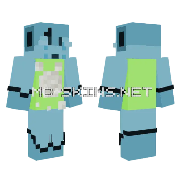 Light Blue Robot, front and back