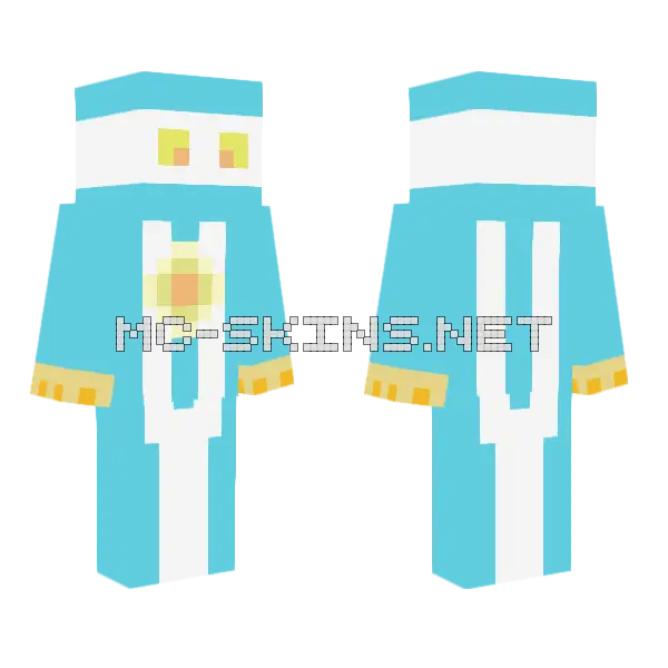 Light Blue Robot Suit, front and back