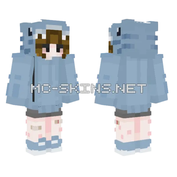Light Blue School Uniform Minecraft skin, front and back