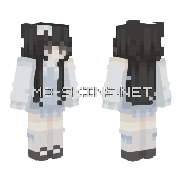 Light Blue School Uniform Minecraft skin, front and back