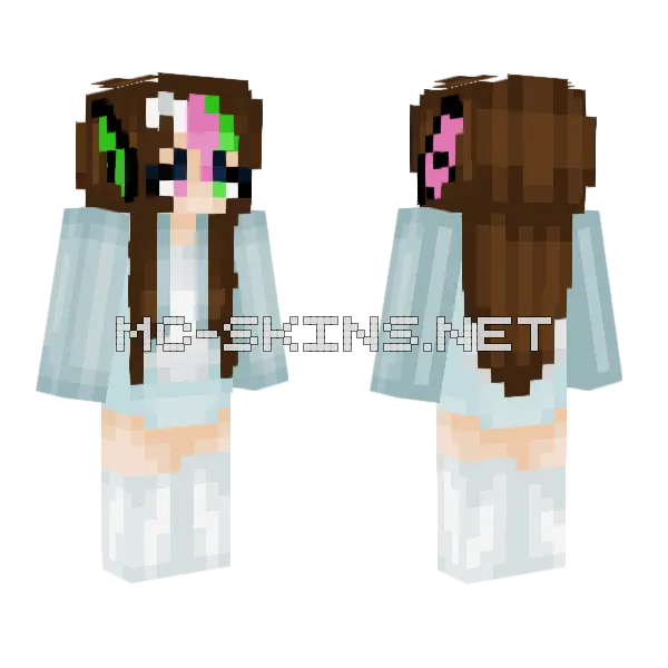 Light Blue Skin Minecraft skin, front and back