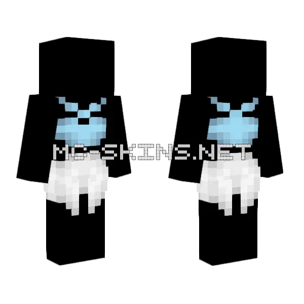 Light Blue Top White Skirt Minecraft skin, front and back
