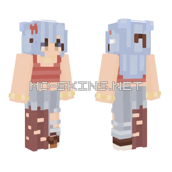 Light Blueberry Track RCE Minecraft skin, front and back
