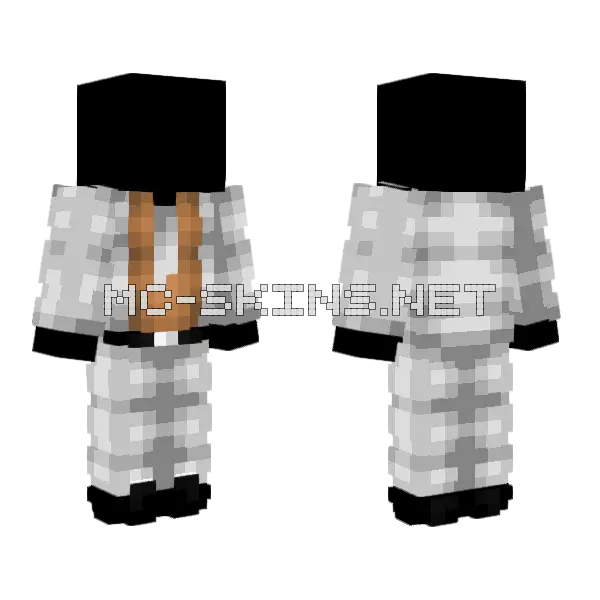 Light Gray Tan Brown Suit Tie Minecraft skin, front and back