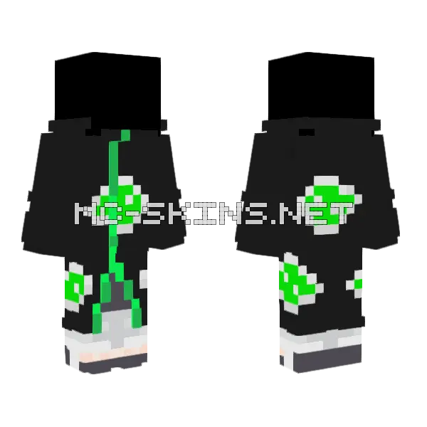 Light Green Akatsuki Minecraft skin, front and back