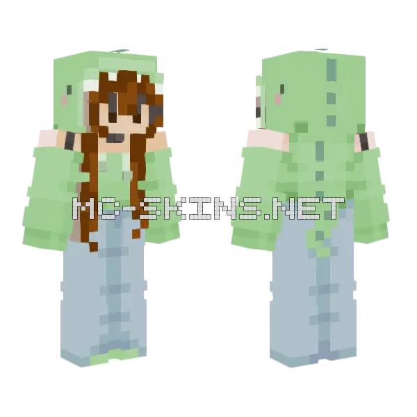 Light Green Dino, front and back