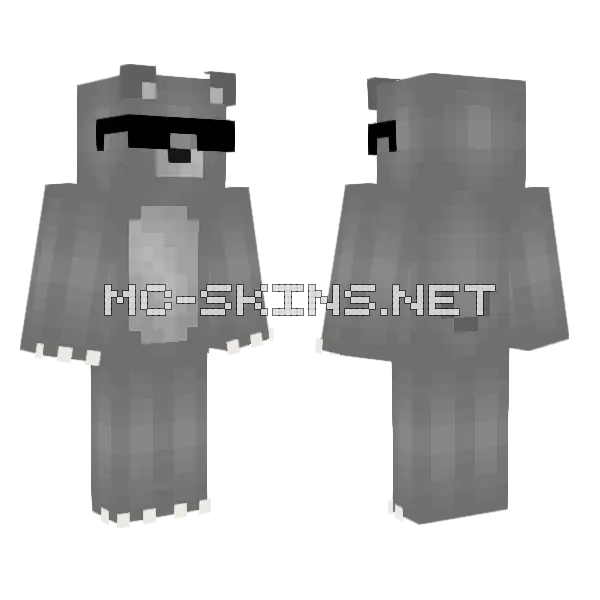 Light Grey Bear Minecraft skin, front and back