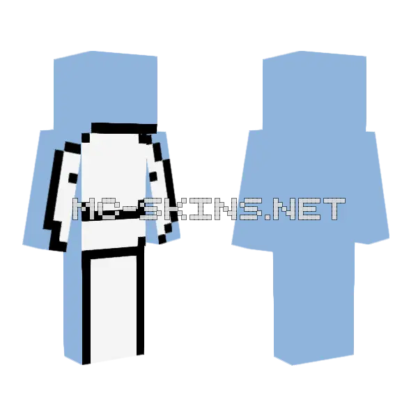 Light Ocean Blue Dream Minecraft skin, front and back