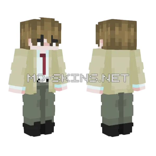 Light Yagami Minecraft skin, front and back