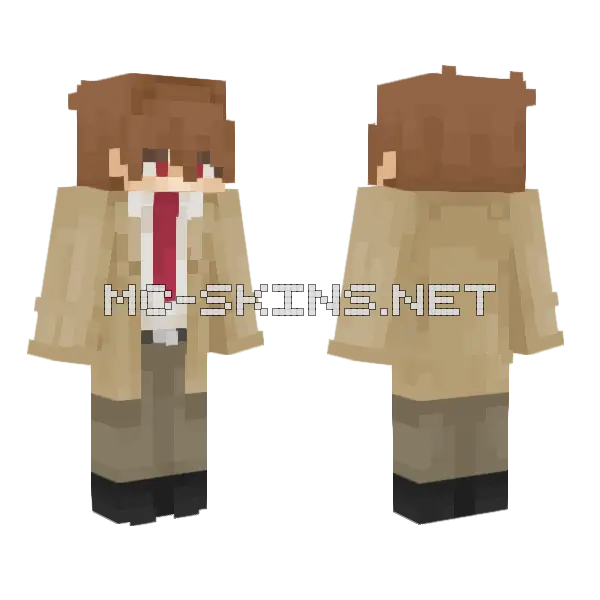 Light Yagami Death Note Minecraft skin, front and back