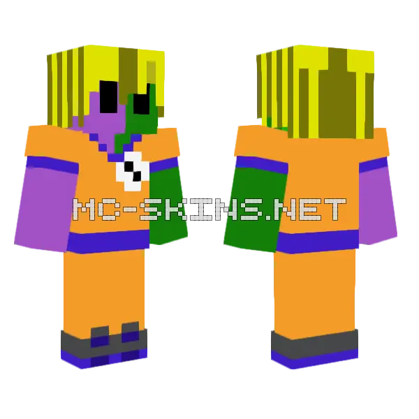 Lightuchia28 As Super Saiyan Goku Minecraft skin, front and back