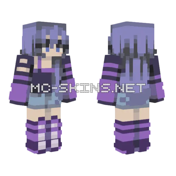 Lilac And Lavender Rce Minecraft skin, front and back