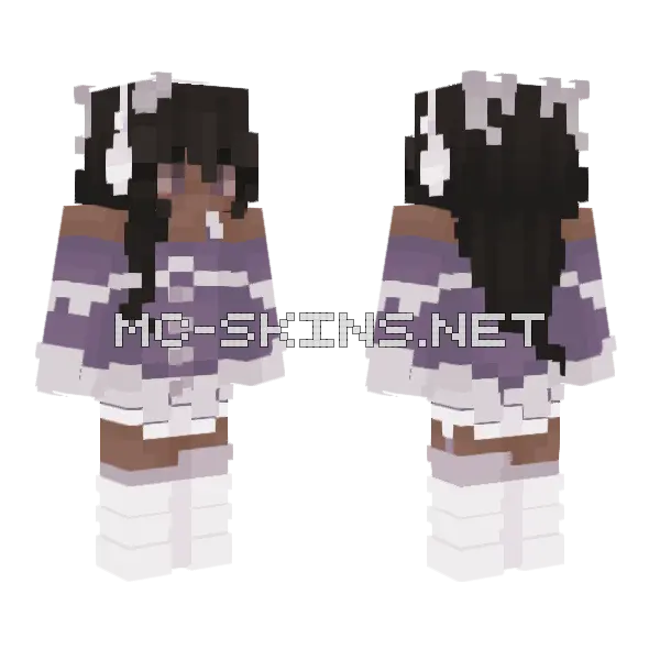Lilac Gown Minecraft skin, front and back